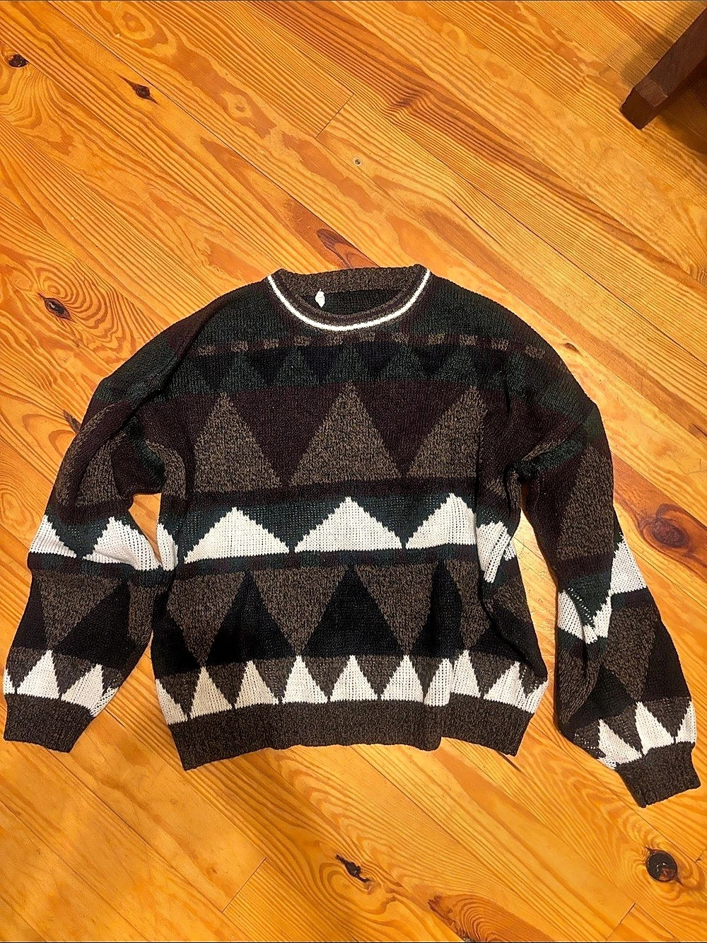 Vintage Geometric Crewneck Sweater